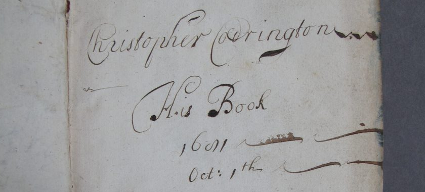 'Christopher Codrington His Book 1681 October 1th