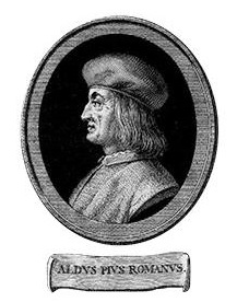 profile engraving, captioned 'Aldus Pius Romanus'