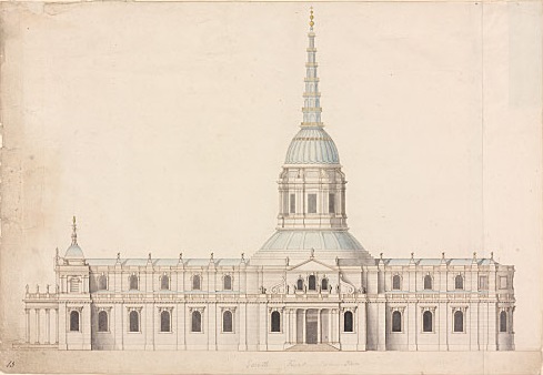 Drawing 74 - Warrant design for St. Paul's, south elevation